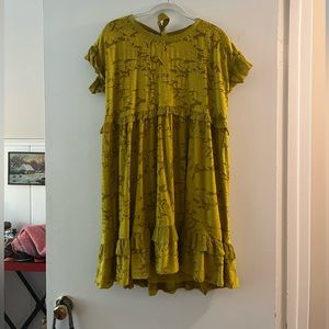 Anthropologie Ruffled Babydoll Floral Dress